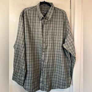 Van Heusen Men's Black and Gray Checkered Shirt